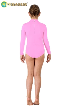 BODY DANZA COLLO ALTO LYCRA ROSA BAMBINA